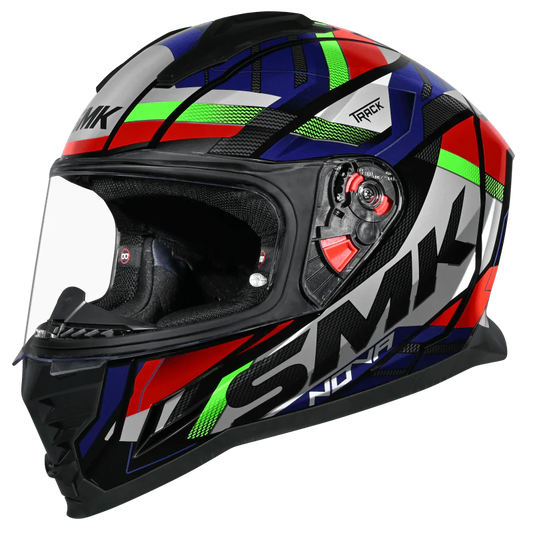 SMK Nova Track Matt Black Grey Green (MA268) Helmet