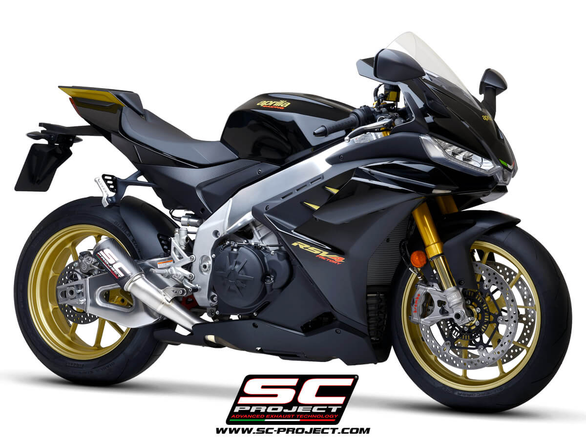 SC PROJECT CR-T Carbon EXHAUST fOR APRILIA RSV4 (2021-2022) – Titanium