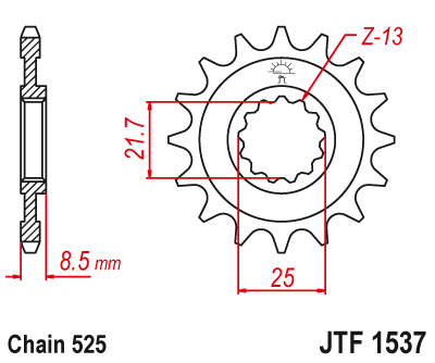 Sprockets Front (1537 - 15T) - JT