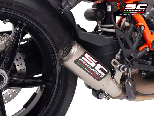 Sc Project CR-T titanium exhaust with stoneguard grid for 1390 SUPER DUKE R (2024-2025)