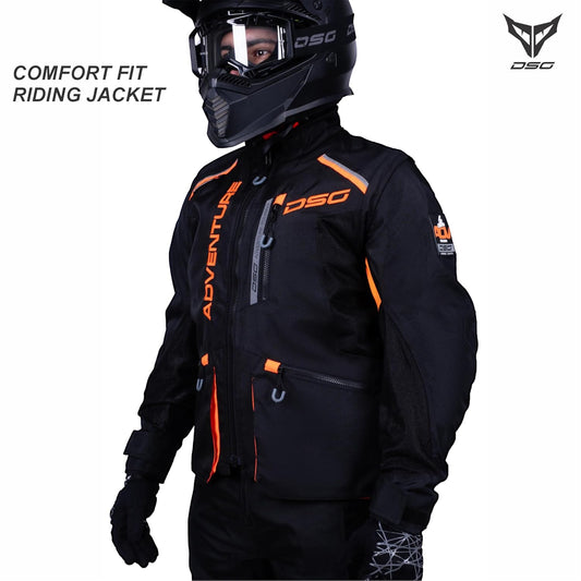 DSG Adventure Riding Jacket - Black-Orange