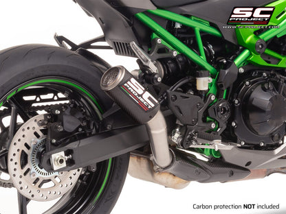 SC Project Exhaust CR-T carbon with stoneguard grid for Z900 (2025) without carbon heat protector