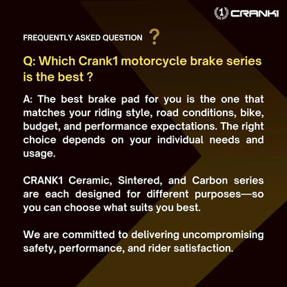 Ceramic Brake Pads For TVS Apache RTR 160 4V - Rear - CRM269 - 1 Set - CRANK1