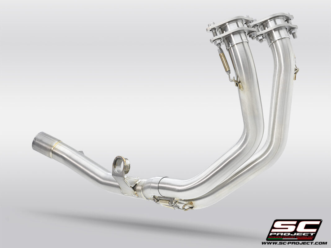 SC Project Exhaust 2-1 stainless steel headers compatible with specific sc project range oem exhaust for Honda Transalp 750 (2023-2024)