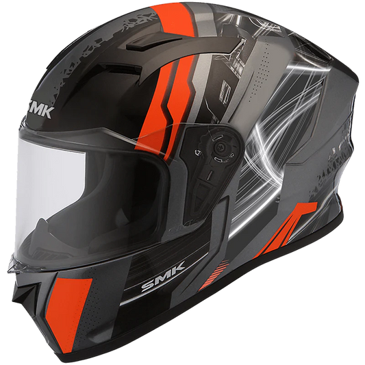 SMK Stellar Sports Swank Gloss Anthracite Orange Black (GLDA672) Helmet