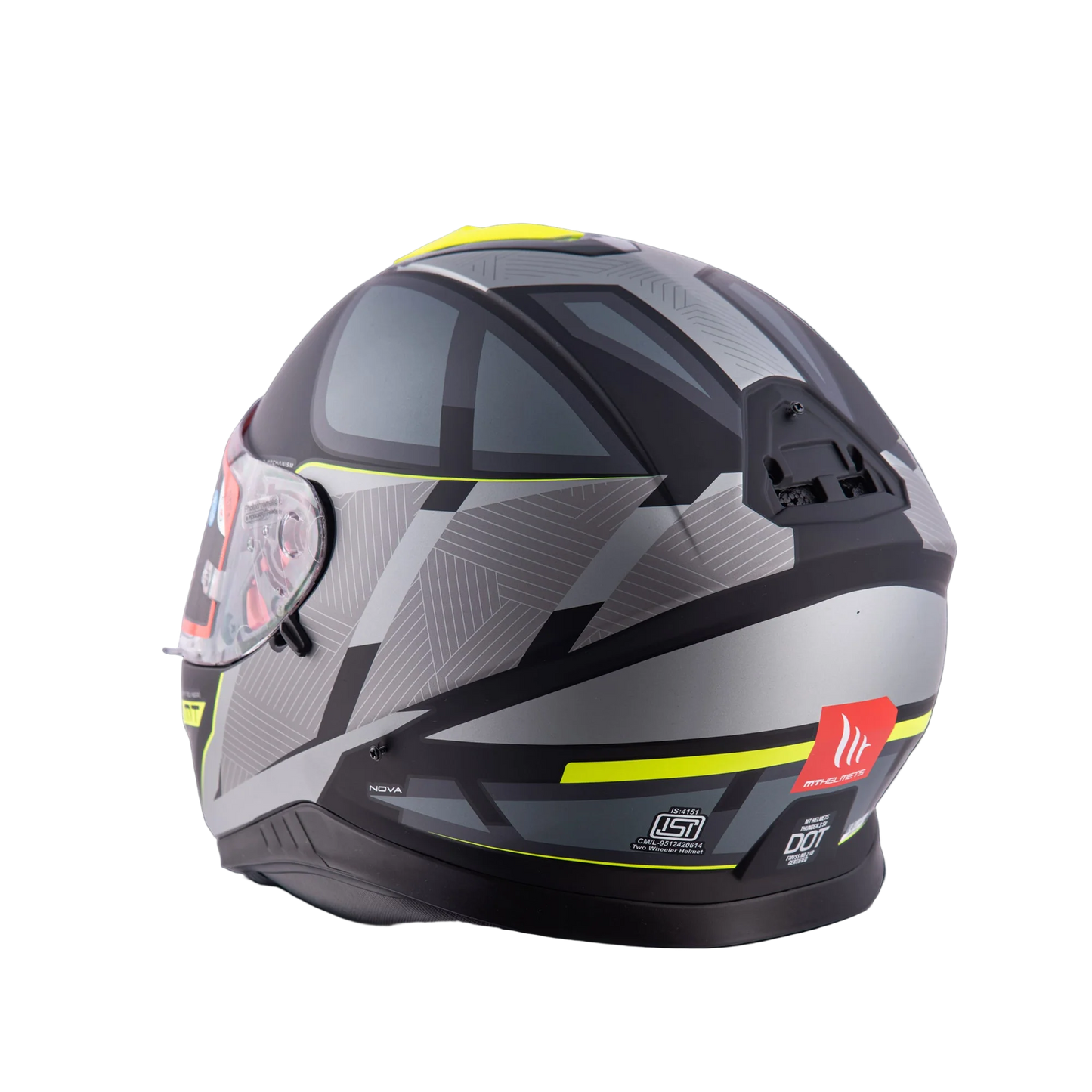 MT Thunder 3 SV Spoiler Nova B62 Matt Black Grey Neon Yellow Helmet