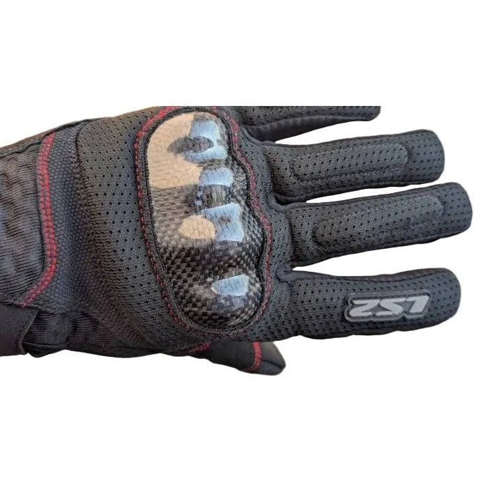 LS2 Chaki Carbon Riding Gloves - Black