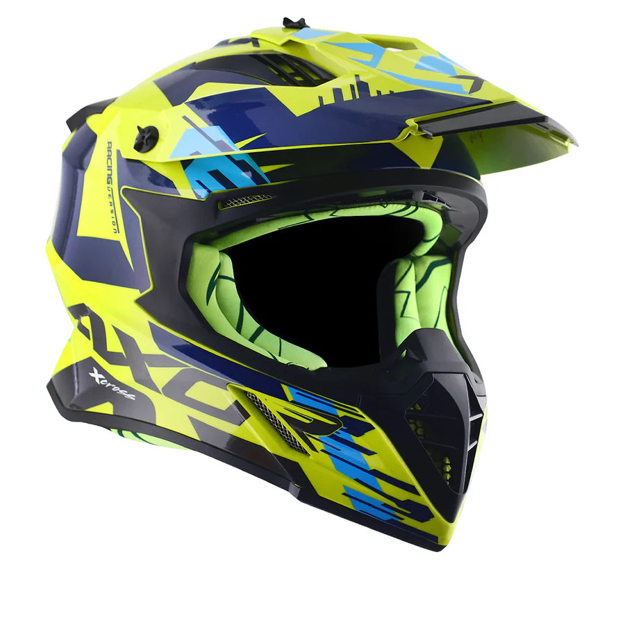 X-cross X1 Helmet - Neon Yellow Blue