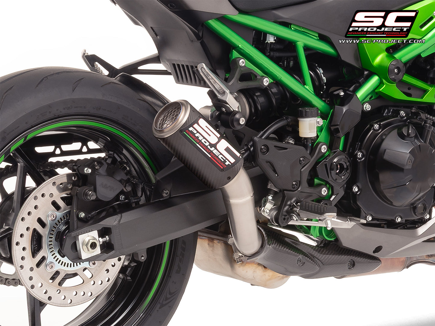 SC Project Exhaust CR-T carbon with stoneguard grid for Z900 (2025)