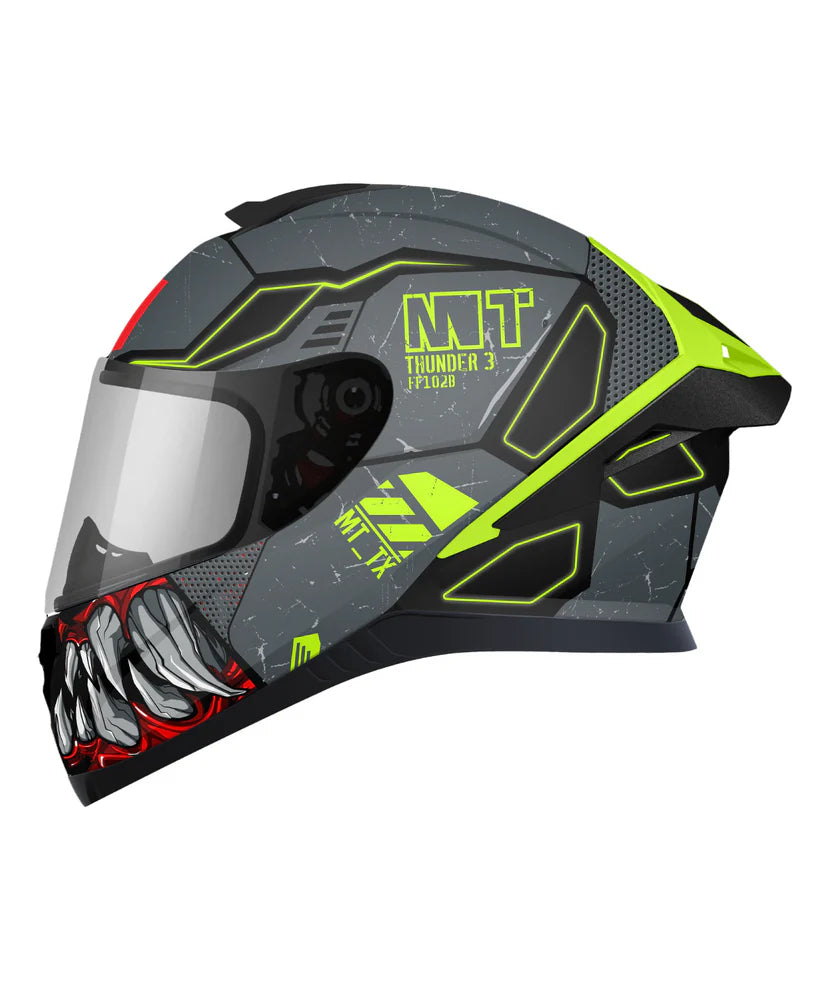 MT Thunder 3 SV Pro T-X C2 Helmet - Matt Grey Green Red
