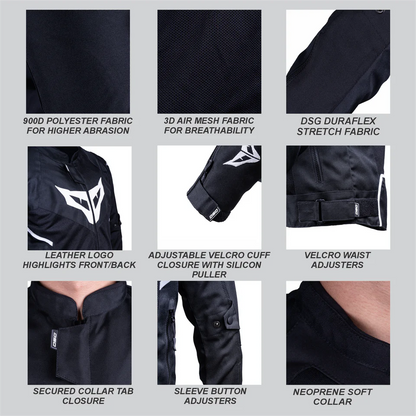 DSG GPX Riding Jacket - Black White