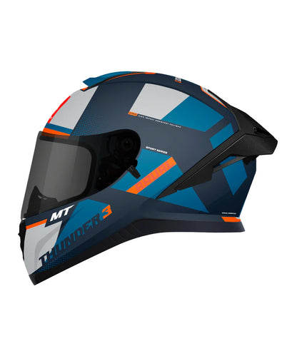 MT Thunder 3 SV Pro Nova B2 Helmet - Gloss Grey Blue Orange