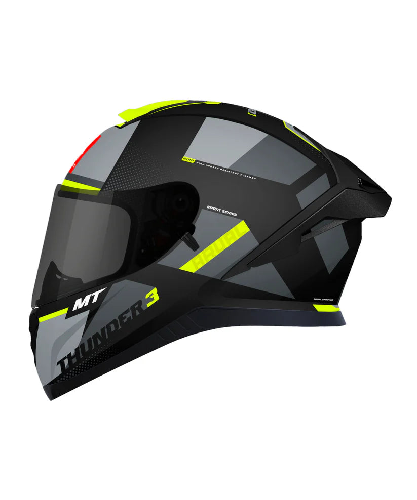 MT Thunder 3 SV Pro Arual B13 Helmet - Gloss Grey Hiviz Yellow