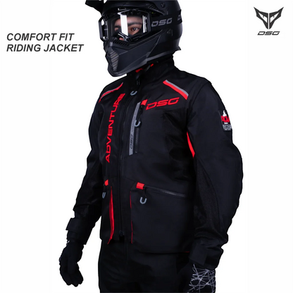 DSG Adventure Riding Jacket - Black-Red