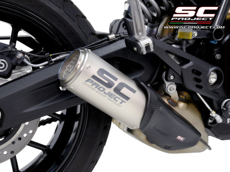 SC Project Exhaust CR-T Titanium with stoneguard grid for Scrambler 800 (2025)