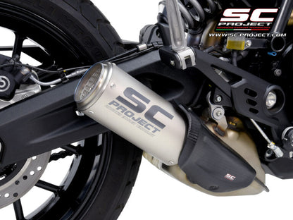 SC Project Exhaust CR-T Titanium with stoneguard grid for Scrambler 800 (2025)