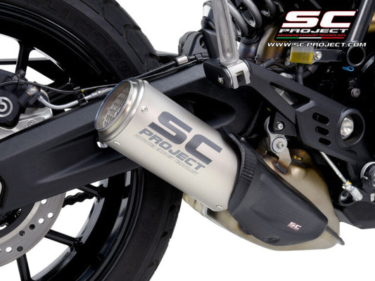 SC Project Exhaust CR-T Titanium with stoneguard grid for Scrambler 800 (2025)