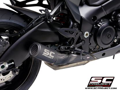 SC PROJECT CR-T Carbon MUFFLER, WITH MESH ON EXIT PIPE FOR SUZUKI KATANA (2019-2020)