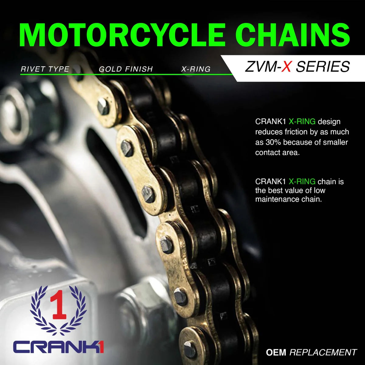 Chain For Ducati Scrambler Classic 800 (2015-2018) - 520 Pitch x 106 Links Gold (ZVMX)
