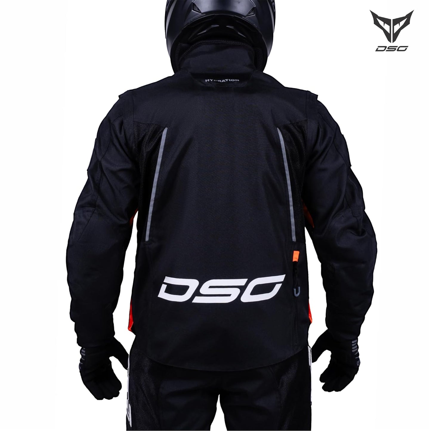 DSG Adventure Riding Jacket - Black-Orange