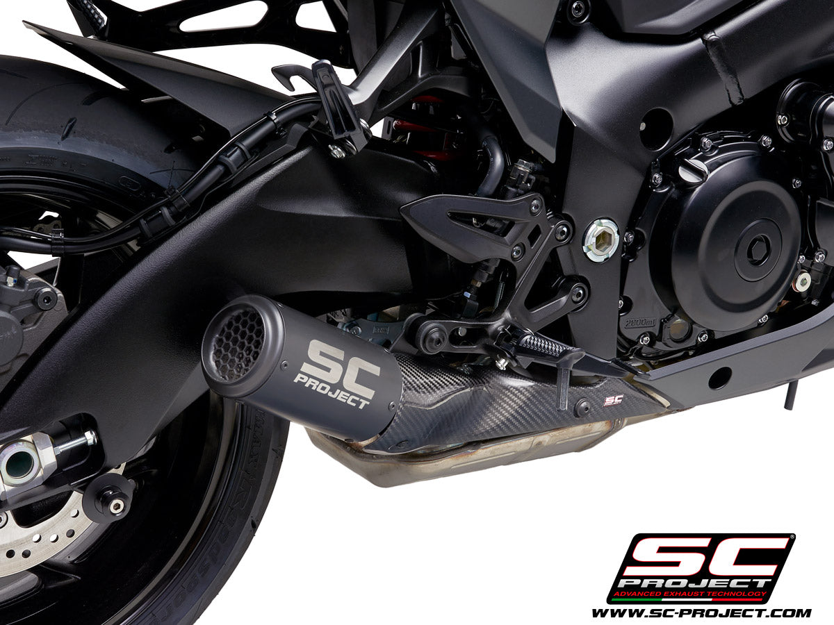 SC PROJECT CR-T Carbon MUFFLER, WITH MESH ON EXIT PIPE FOR SUZUKI KATANA (2019-2020)