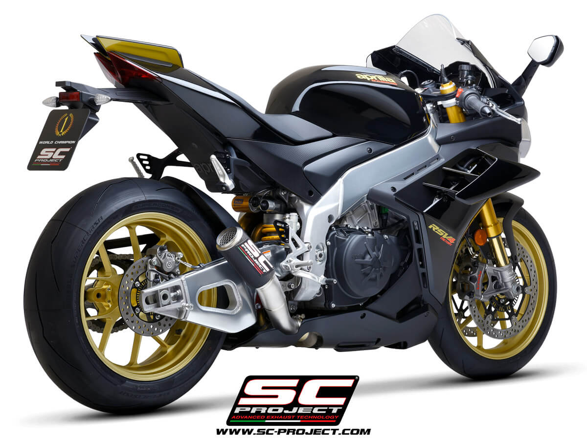 SC PROJECT CR-T Carbon EXHAUST fOR APRILIA RSV4 (2021-2022) – Titanium
