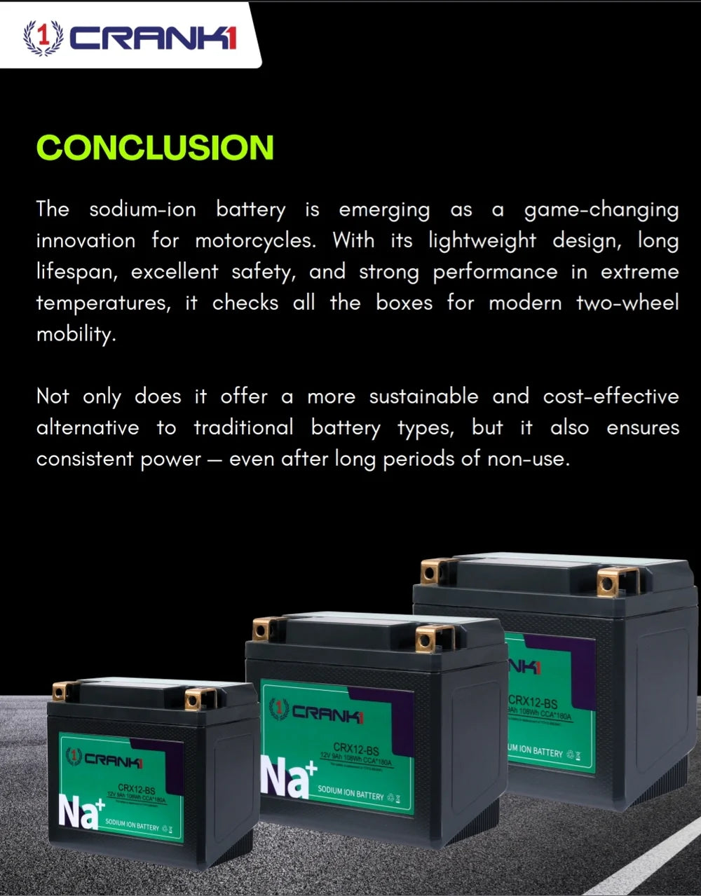 Battery For Triumph Street Scrambler 900 (2018) - CRX12-BS - Sodium-Ion - Factory Activated