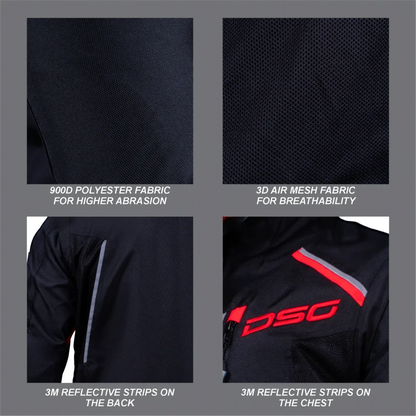 DSG Adventure Riding Jacket - Black-Red