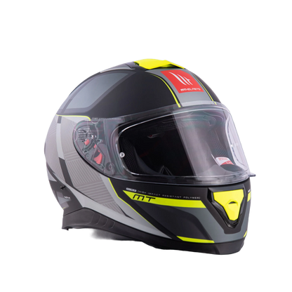 MT Thunder 3 SV Spoiler Nova B62 Matt Black Grey Neon Yellow Helmet