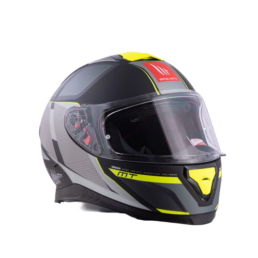 MT Thunder 3 SV Spoiler Nova B62 Matt Black Grey Neon Yellow Helmet