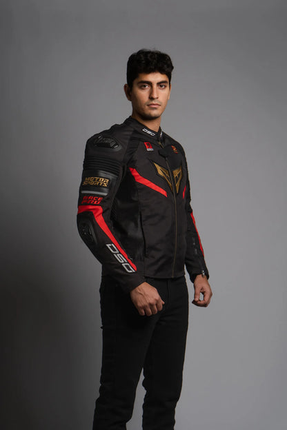 DSG Race Pro V3 Riding Jacket - Black Red Gold