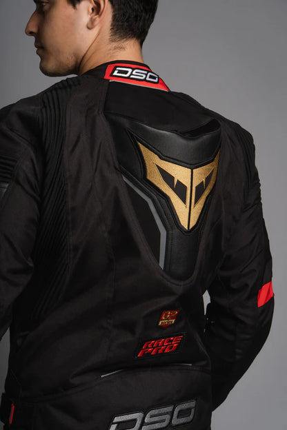 DSG Race Pro V3 Riding Jacket - Black Red Gold