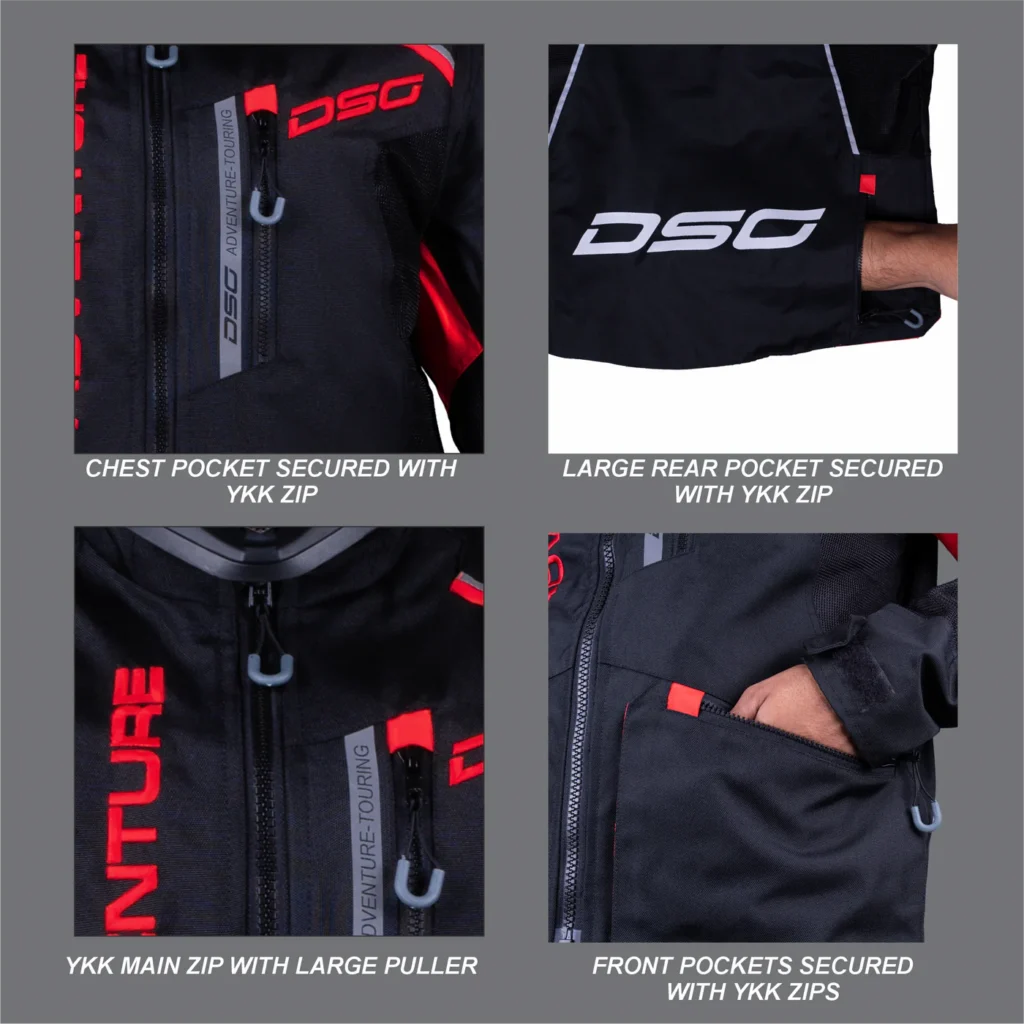 Dsr Riding Jacket DSG Adventure Riding Jacket - Black-Red