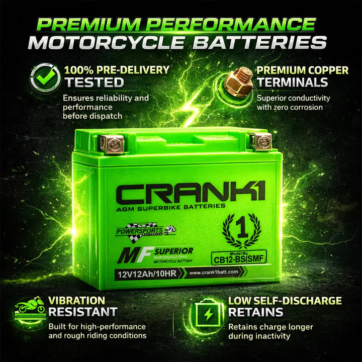 Battery For Triumph Street Scrambler 900 (2018) - CB12-BS - Factory Activated