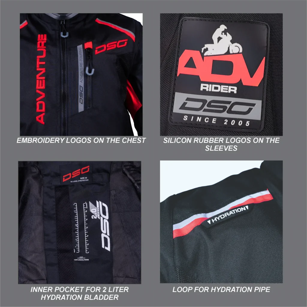 Dsr Riding Jacket DSG Adventure Riding Jacket - Black-Red