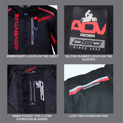 DSG Adventure Riding Jacket - Black-Red