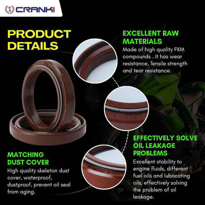 Fork Oil Seals Pair For Suzuki Hayabusa GEN-3 (2021 Onwards) - CPF109 - CRANK1