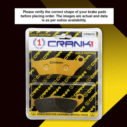 Ceramic Brake Pads For Bajaj Pulsar N150 BS6 (2024 Onwards) - Front - CRM479 - 1 Set - CRANK1 - Crank1