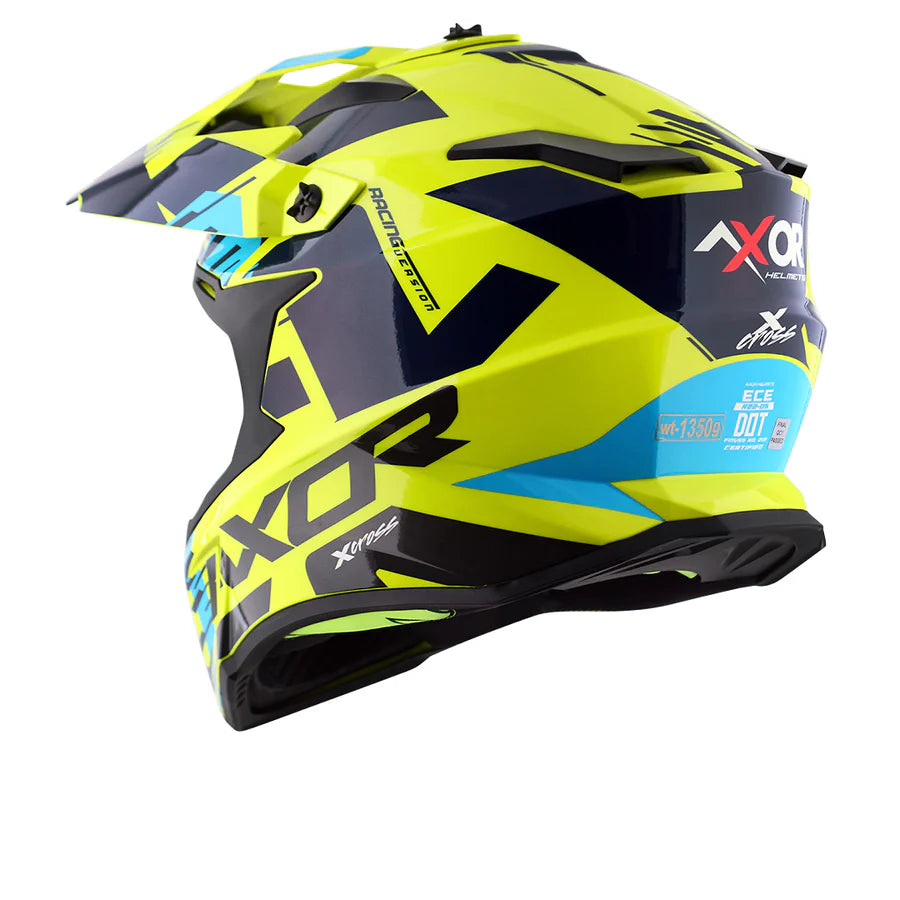 X-cross X1 Helmet - Neon Yellow Blue