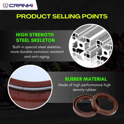 Fork Oil Seals Pair For Kawasaki Ninja 300 (2013-2017) - CPF55-111 - CRANK1