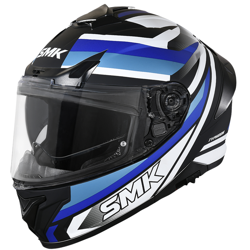 Typhoon Freeride Matt Black White Blue (MA251) Helmet