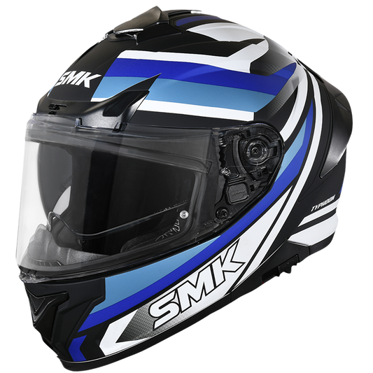Typhoon Freeride Matt Black White Blue (MA251) Helmet