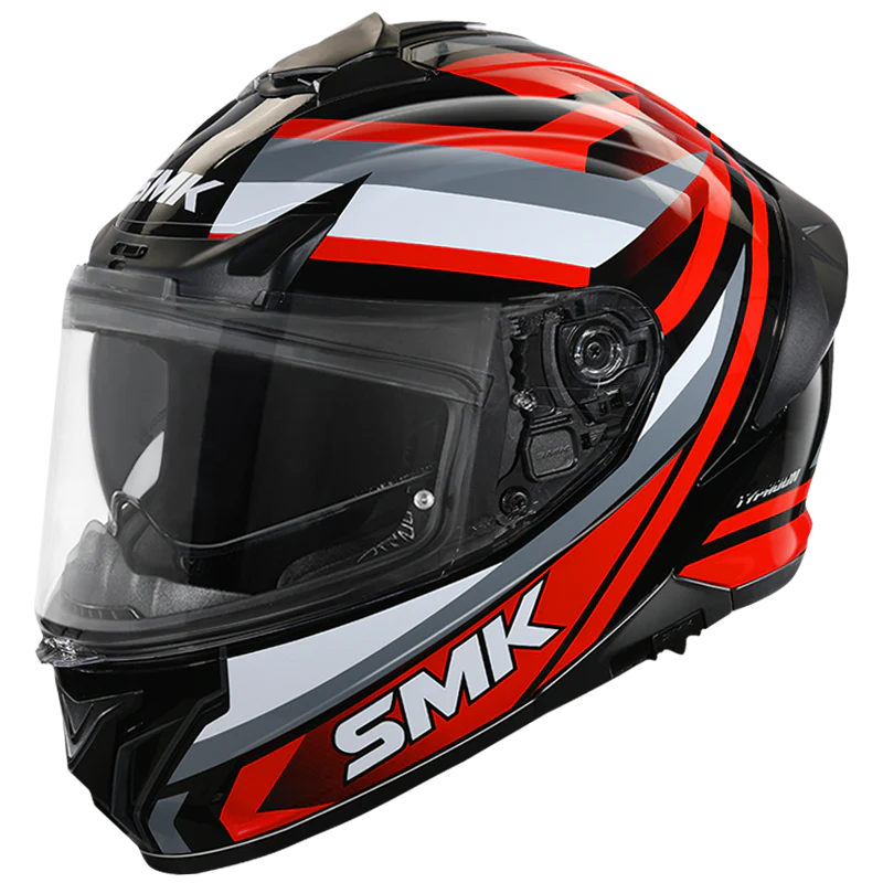 SMK Typhoon Freeride Gloss Black Red Grey (GL236) Helmet