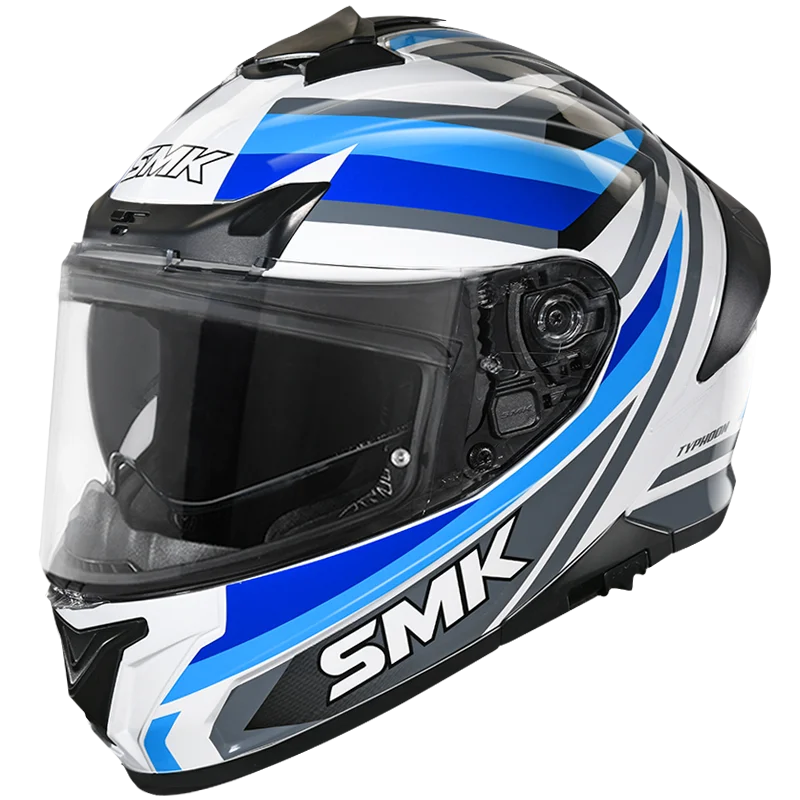 SMK Typhoon Freeride Gloss White Blue Black (GL156)
