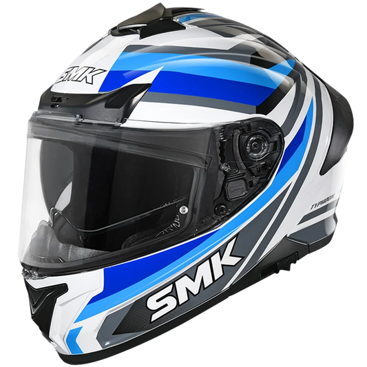 SMK Typhoon Freeride Gloss White Blue Black (GL156)