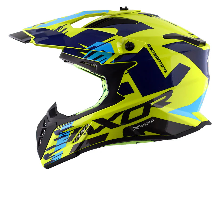 X-cross X1 Helmet - Neon Yellow Blue