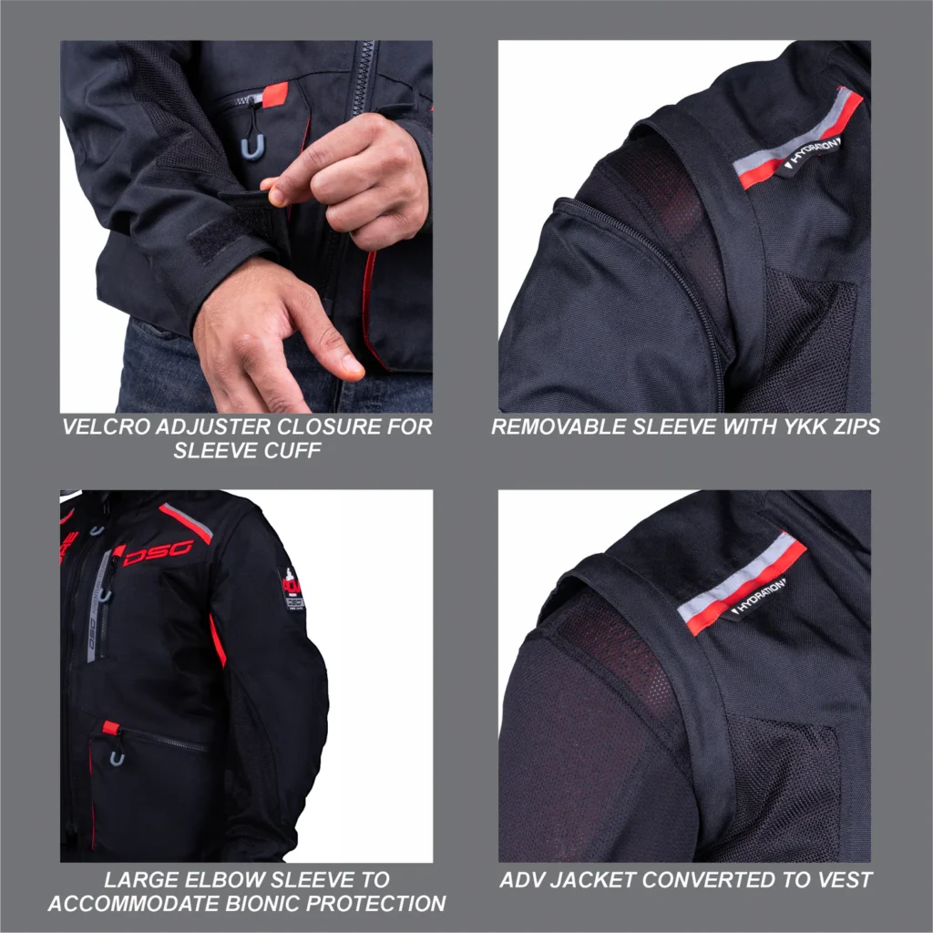 Dsr Riding Jacket DSG Adventure Riding Jacket - Black-Red