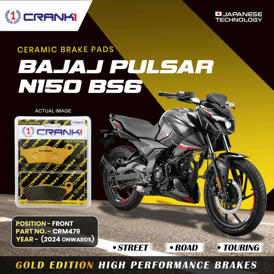 Ceramic Brake Pads For Bajaj Pulsar N160 (2022-2025) - Front - CRM479 - 1 Set
