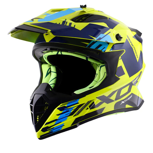X-cross X1 Helmet - Neon Yellow Blue