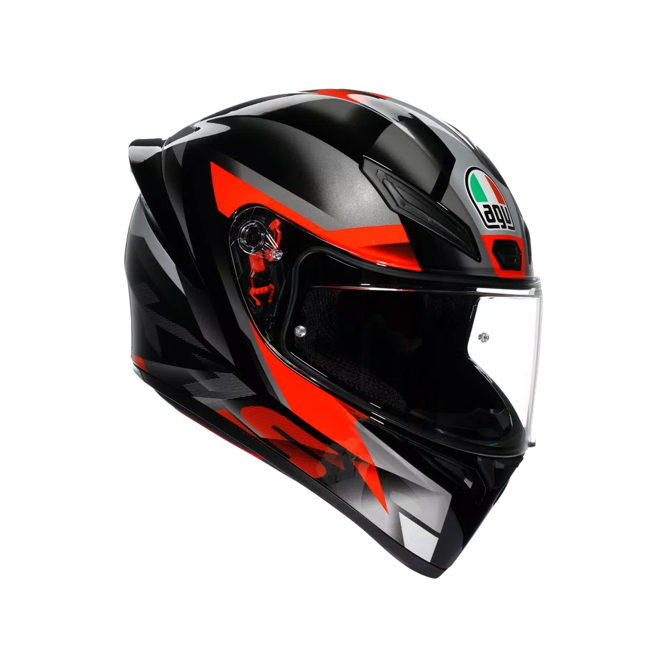K1 S FASTLAP BLACK/GREY/RED - MOTORBIKE FULL FACE HELMET DOT